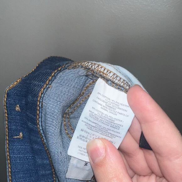 Madewell Cali Demi Boot Crop Jeans Frayed Hem Dark Wash Denim Size 26 - Picture 7 of 8